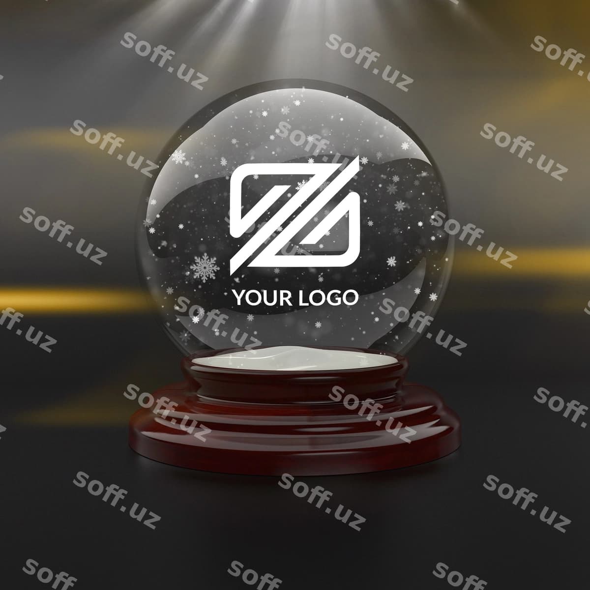 Logo mockup Nohorgi qar qulagi bilan | Logo mockup whit christmas snowball