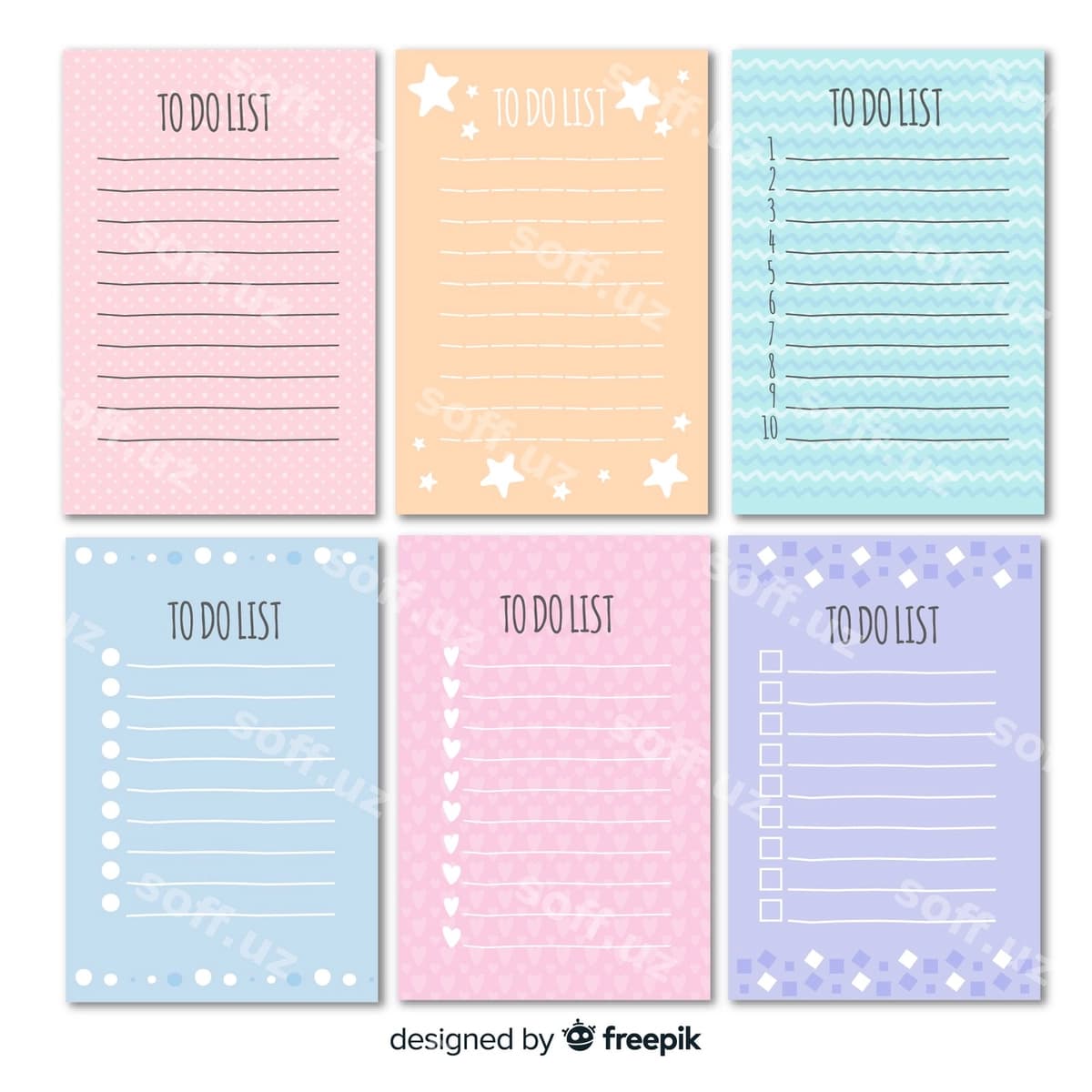 Chiroyli qo'l bilan chizilgan ro'yxat to'plami | Lovely hand drawn list collection