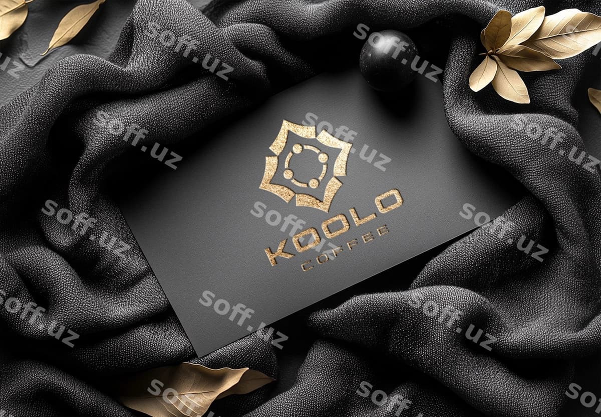 Hasharot oltin karta logo namunasi | Luxury gold card logo mockup