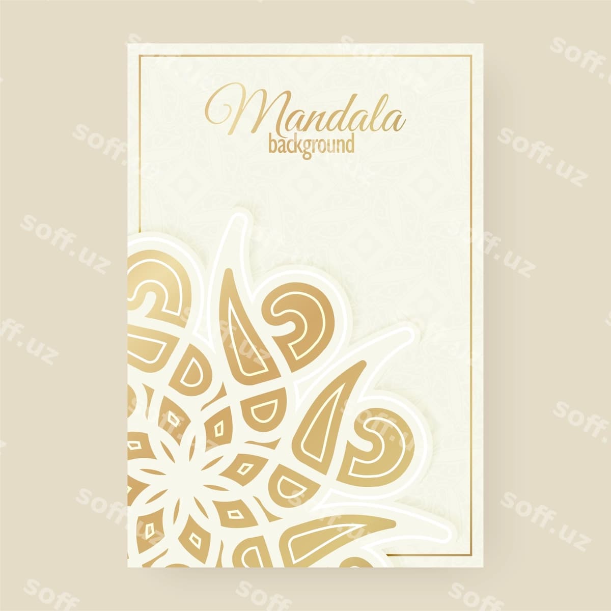 Hasharot mandala uslubidagi tabrik kartasi | Luxury mandala style greeting card