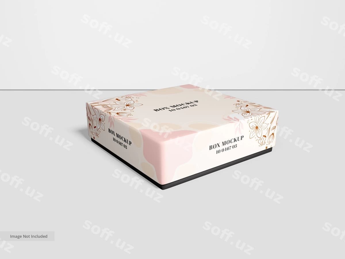 Hashamatli qog'oz sovg'a qutisi brendingi maketi | Luxury paper gift box branding mockup