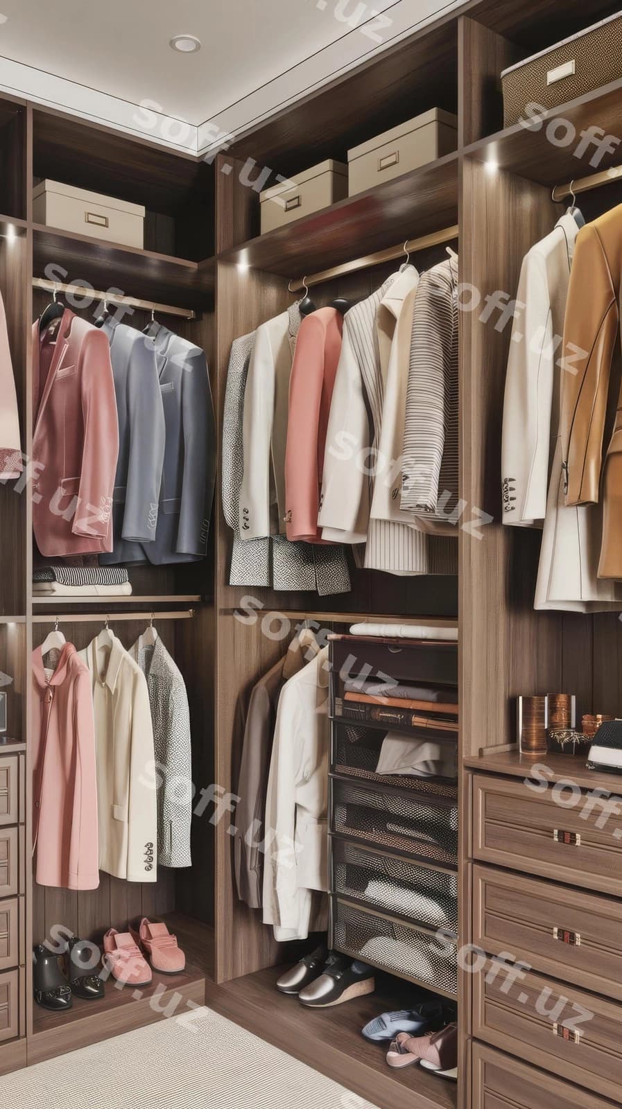 Luks garderob kiyimlar bilan | Luxury wardrobe with clothes