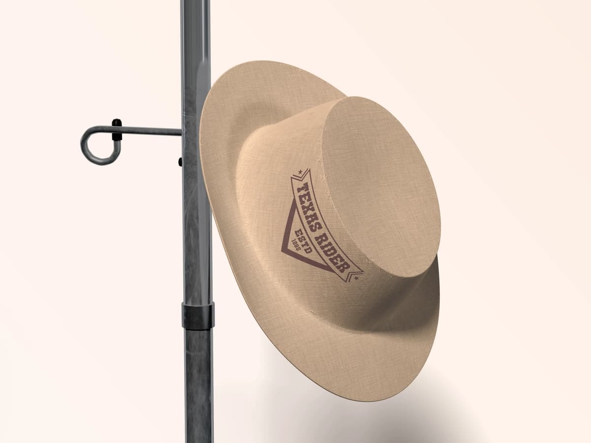 Hashamatli jigarrang fedora shlyapa maketi | Luxury brown fedora hat mockup
