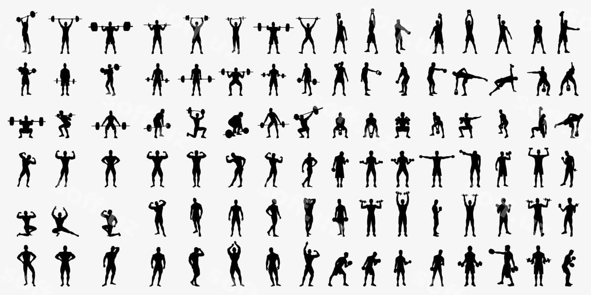 Erkak fitness zali siluet shabloni | Man fitness gym silhouette template