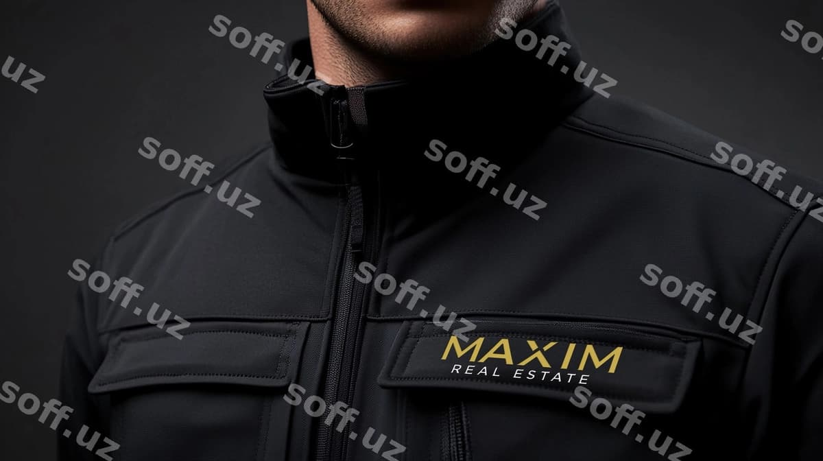 Man jaket ish kiyimi qora namuna | Man jacket workwear black mockup