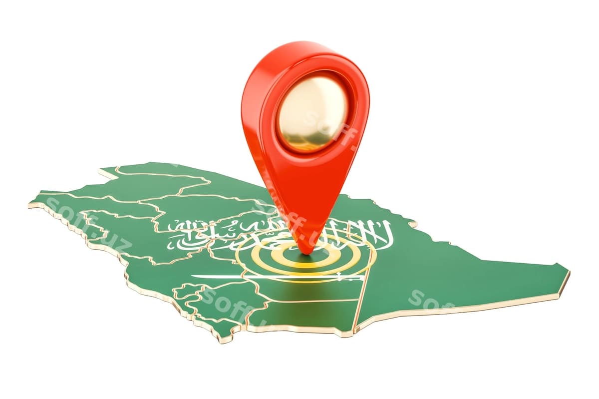 Xarita ko'rsatgichi Saudi Arabiya xaritasi 3D rendering | Map pointer map saudi arabia 3d rendering