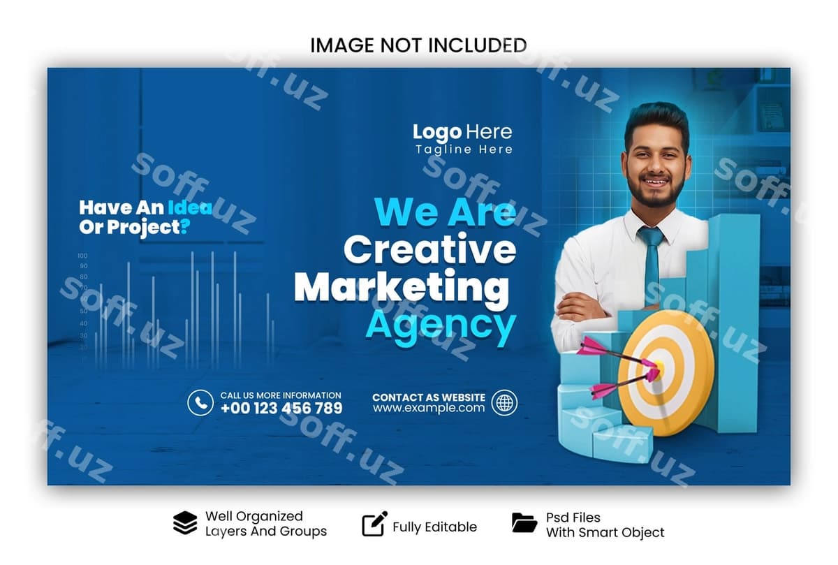 Marketing agentligi veb baner dizayni | Marketing agency web banner design