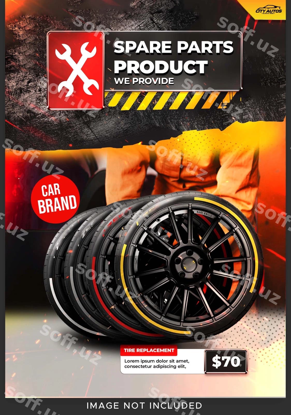 Mexanik ta'mirlash xonasi mahsulot taklifi flyeri | Mechanic repair shop product offer flyer