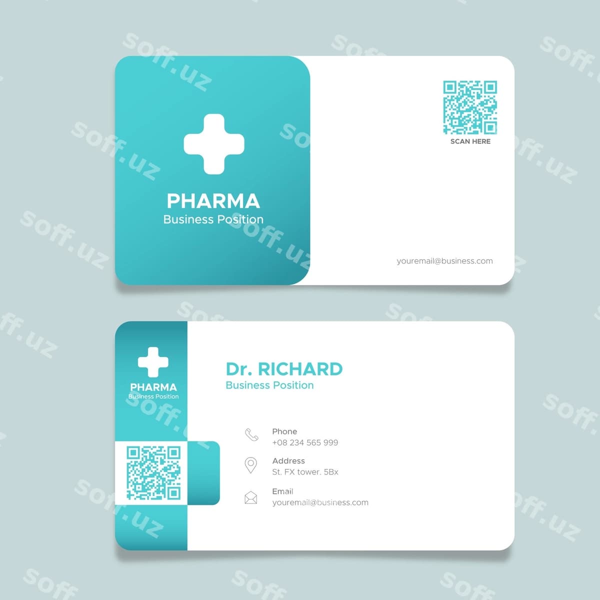 Tibbiy biznes karta dizayni | Medical business card design