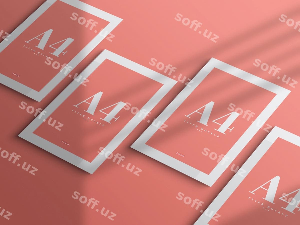 Minimal A4 flyer mockup dizayni | Minimal a4 flyer mockup design