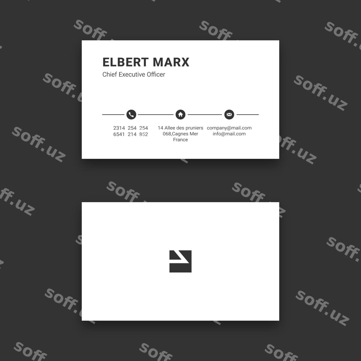 Minimal zamonli vizit karta | Minimal modern business card