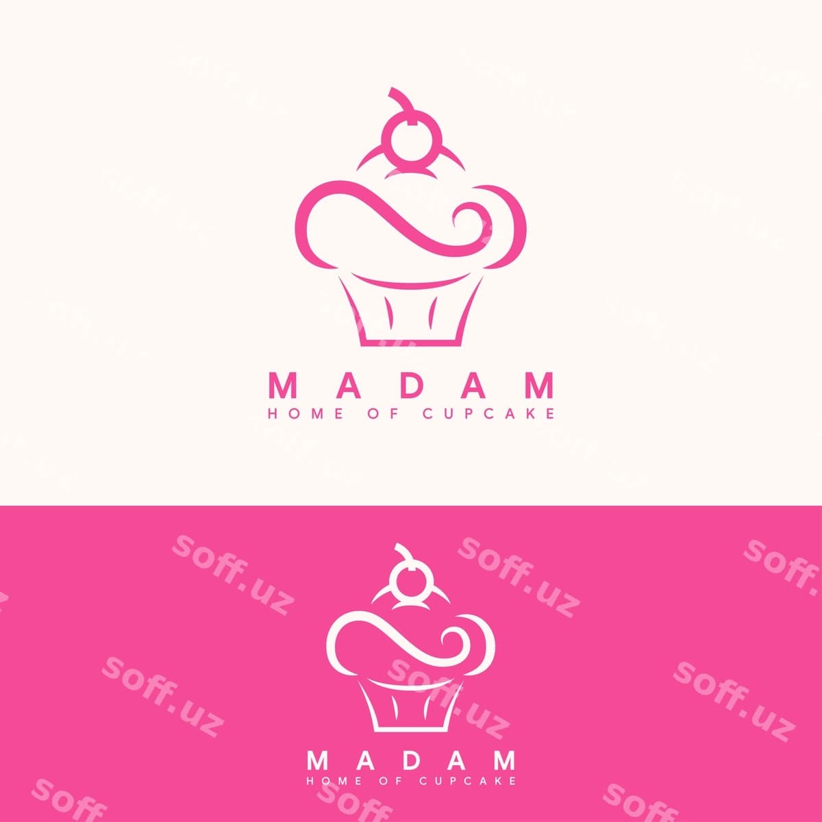Minimalist shirin kupkake logotip shabloni | Minimalist sweet cupcake logo template