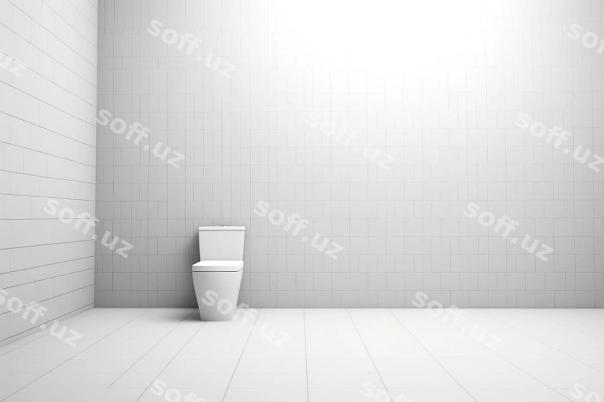 Minimalistik tualet toza oq xona | Minimalist toilet pure white room