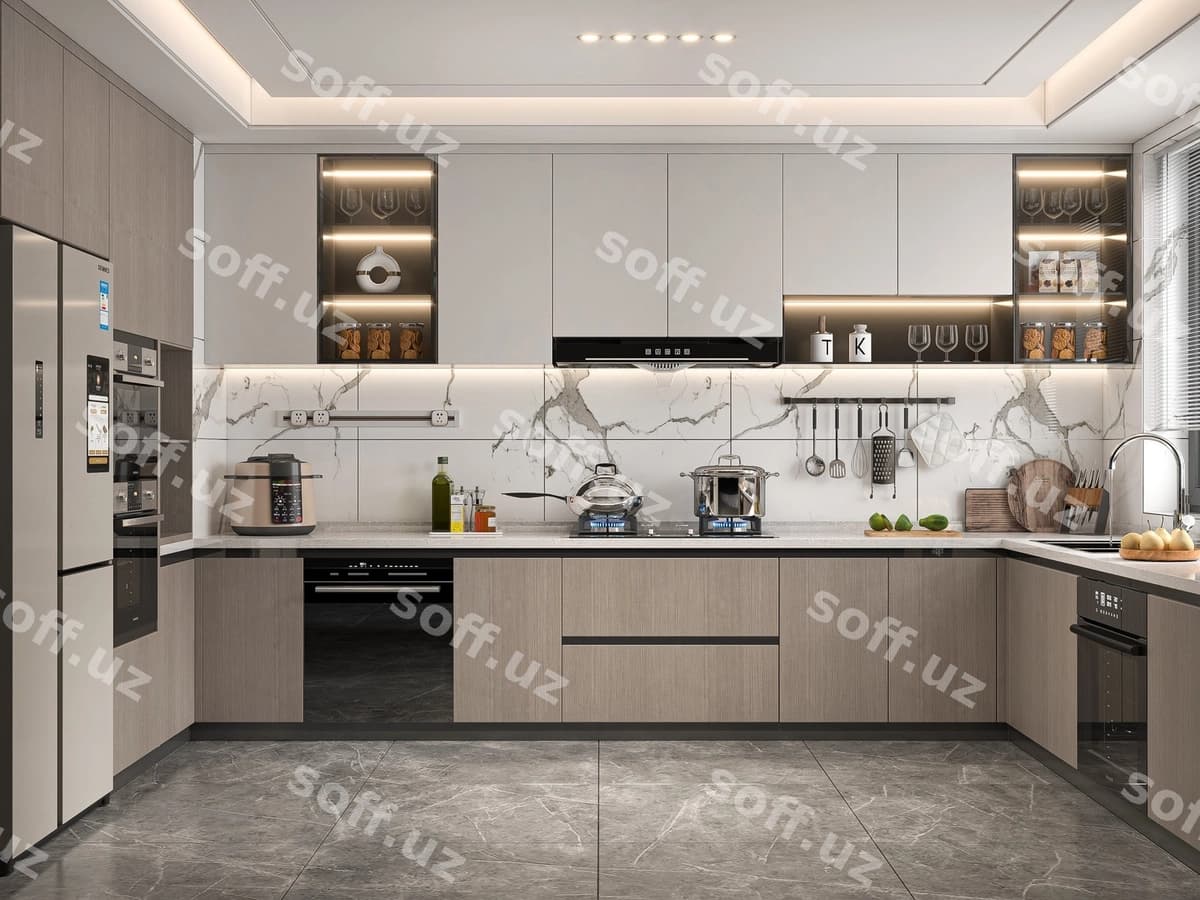 Zamonaviy L shakli oshxona dizayni | Modern l shaped kitchen design