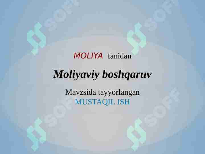 Moliyaviy boshqaruv