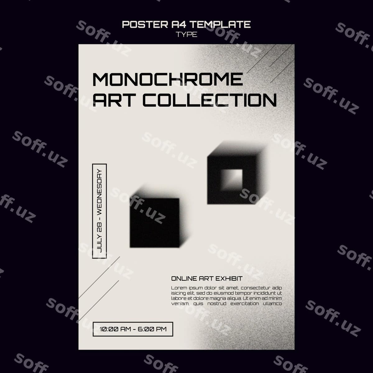 Monokrom san'at bosma shabloni | Monochrome art print template