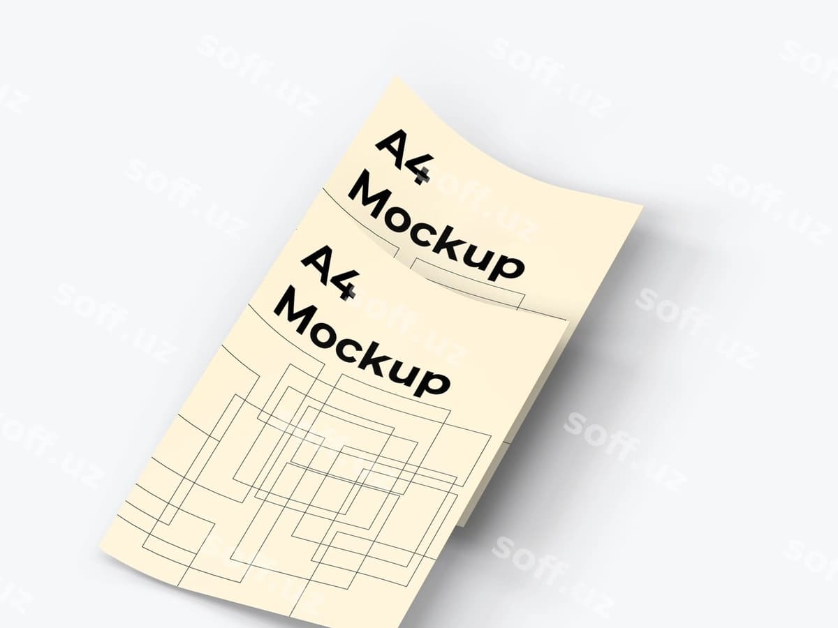 Ko'p maqsadli A4 varaq namunasi | Multipurpose a4 papers mockup
