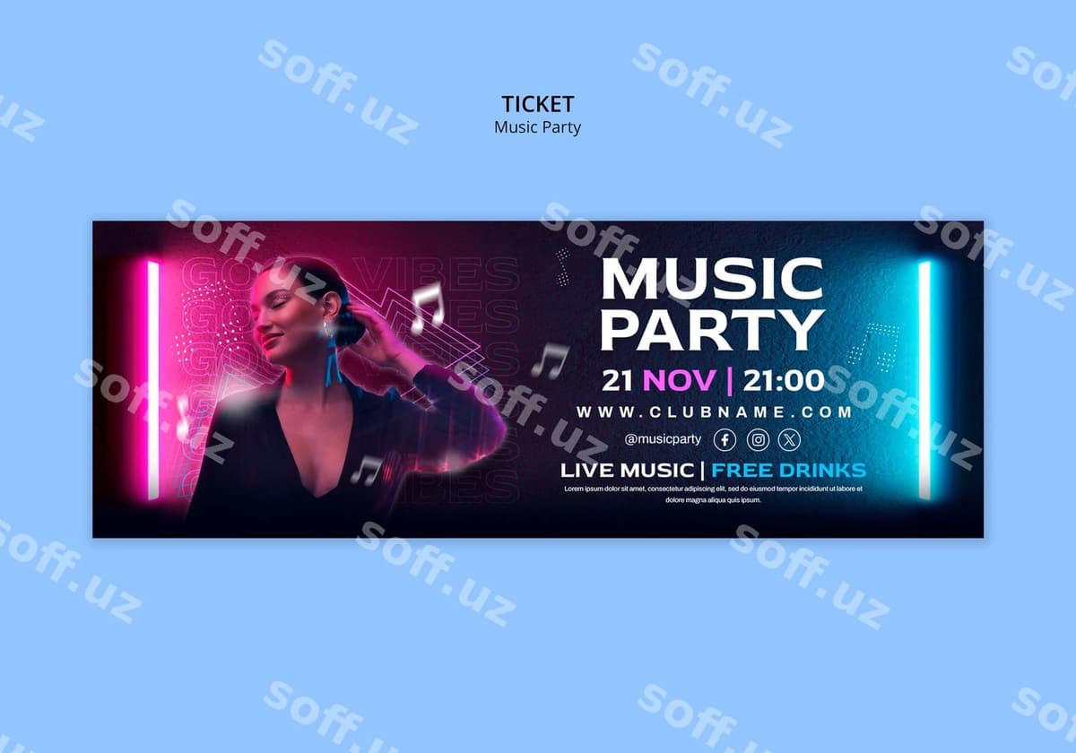Musiqa mehmoniyati mezon shabloni | Music party entertainment template