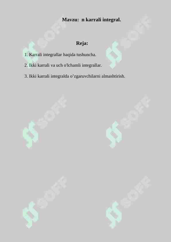 n karrali integral.