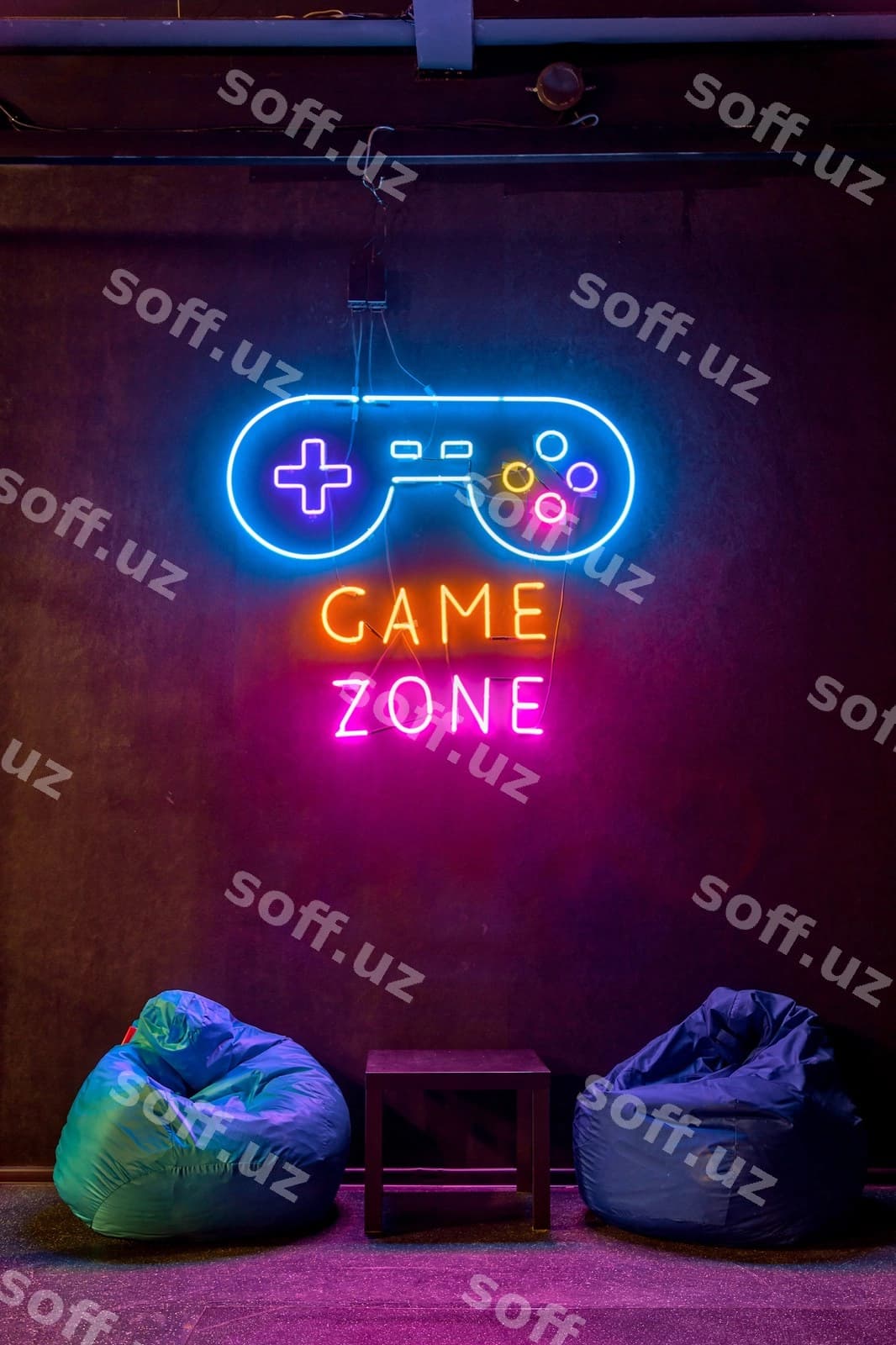 Neon reklama oxiri o'yin devori | Neon sign end game wall