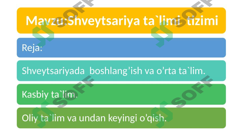Shveytsariya ta`limi  tizimi