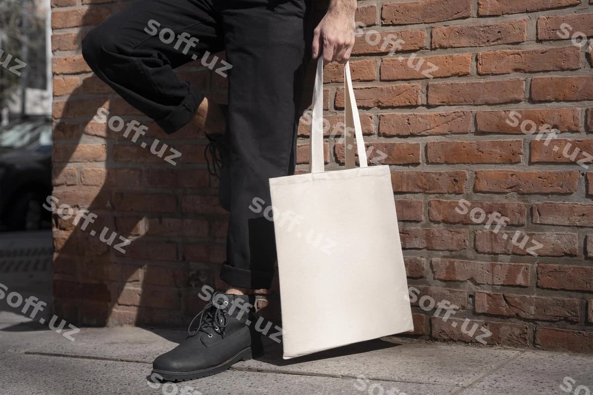 Optik bosma tote bag namuna | Optical print tote bag mockup
