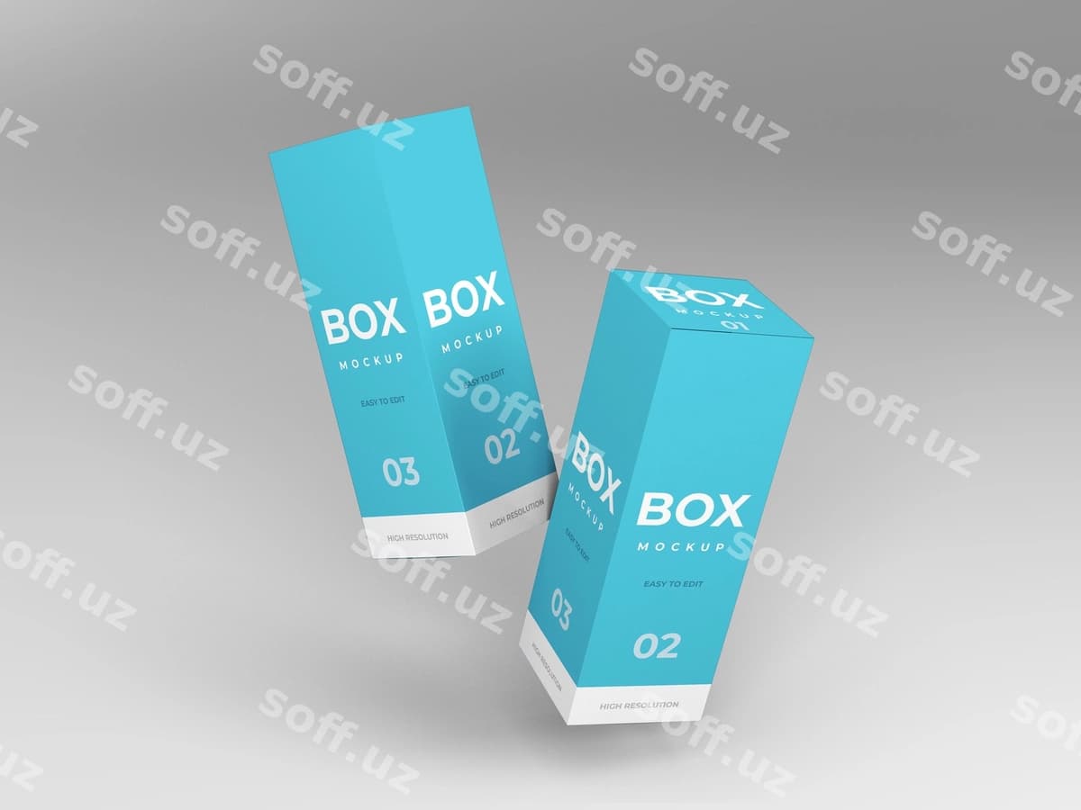 Qadoqlash qutisi namunasi | Packaging box mockup