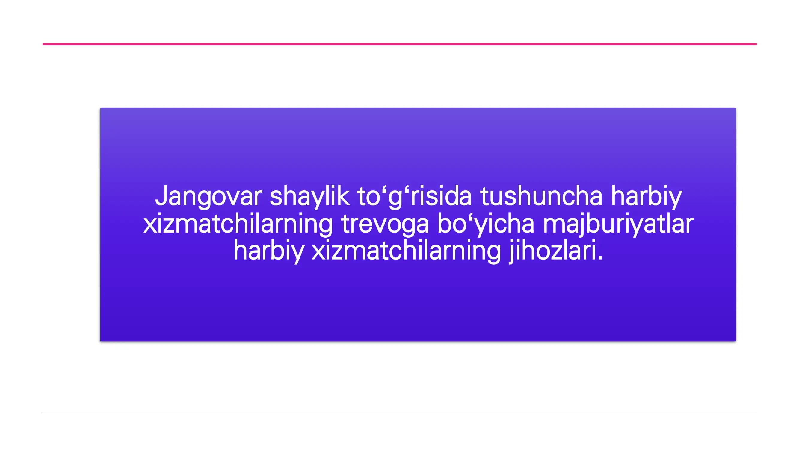 Jangovar tayyorgarlik