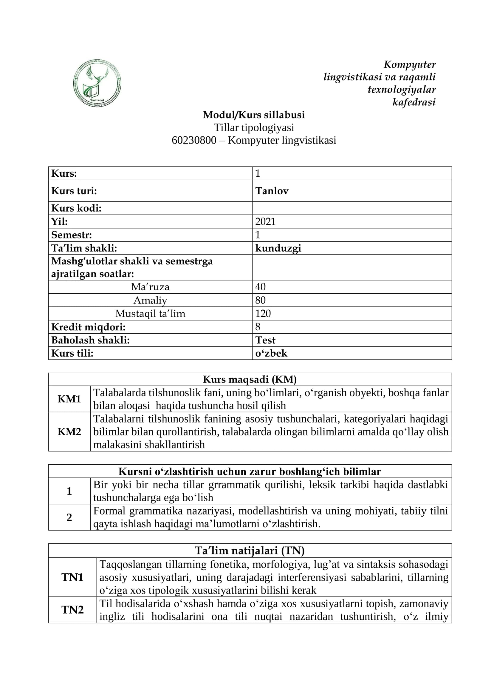 Tillar tipologiyasi
