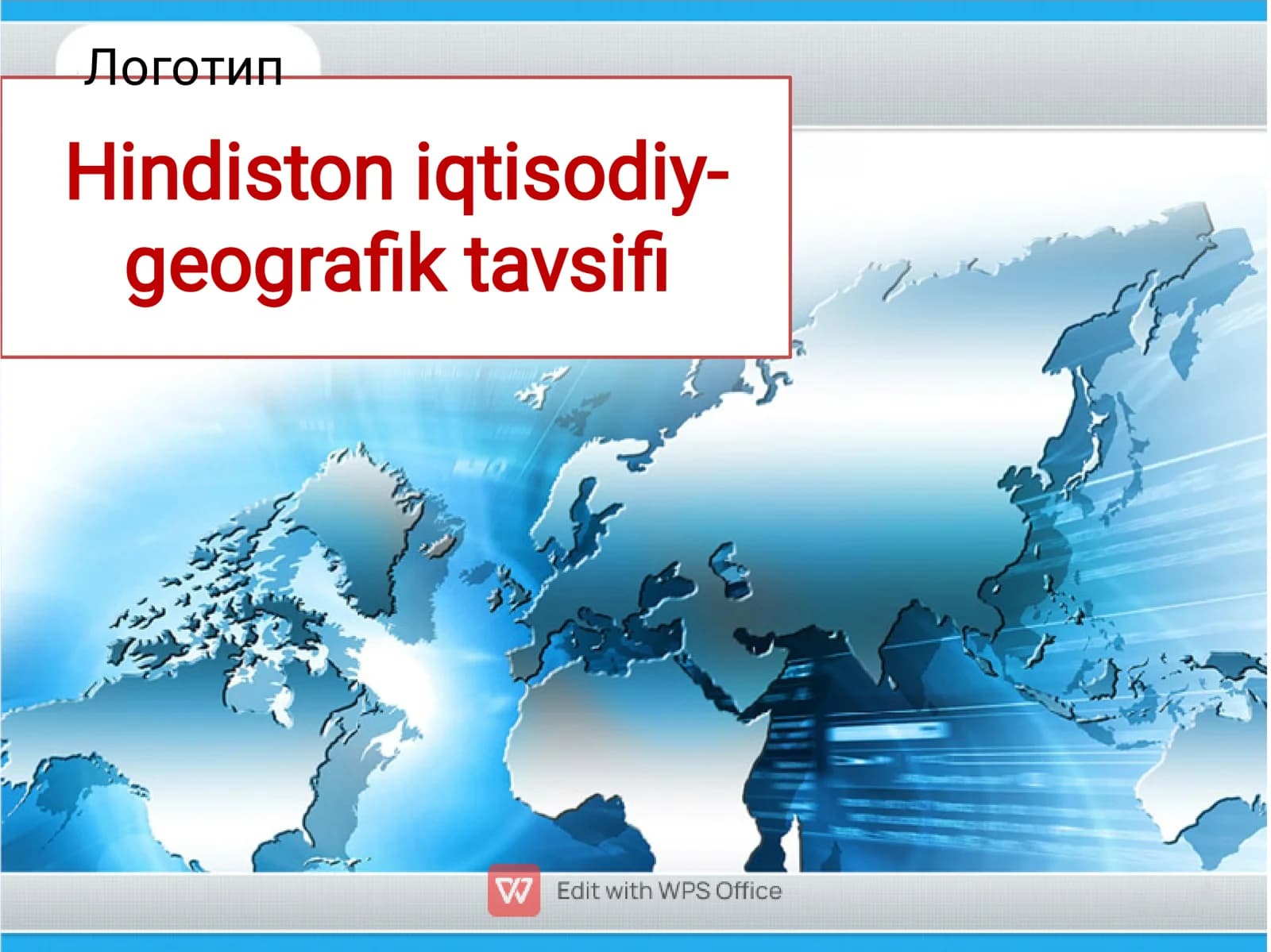 Hindiston iqtisodiy-geograﬁk tavsiﬁ