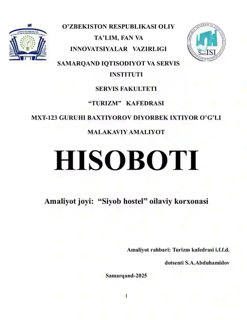 MALAKAVIY AMALIYOT HISOBOTI