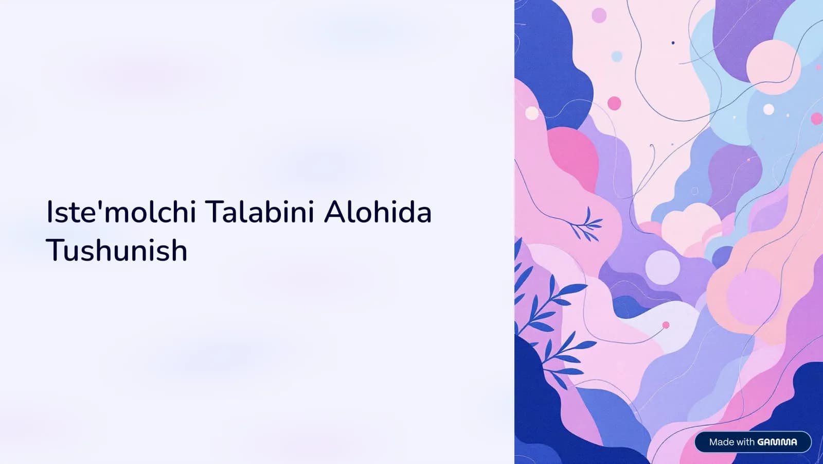 Iste'molchi Talabini Alohida