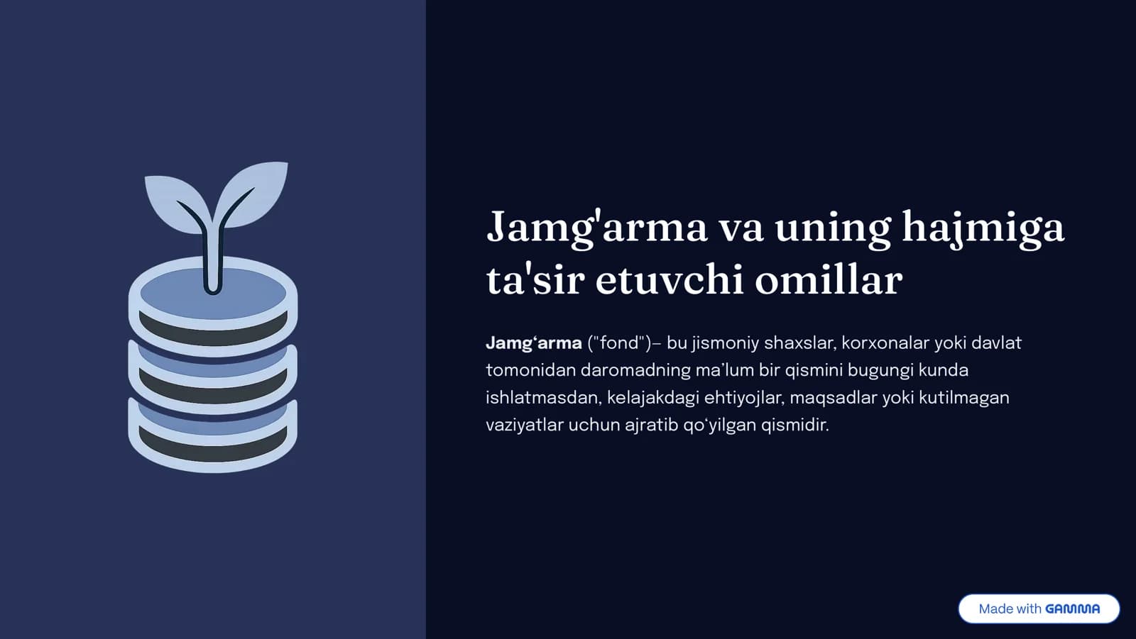 Jamg‘arma ("fond")