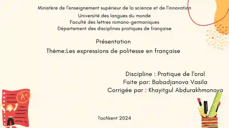 Les expressions de politesse en française