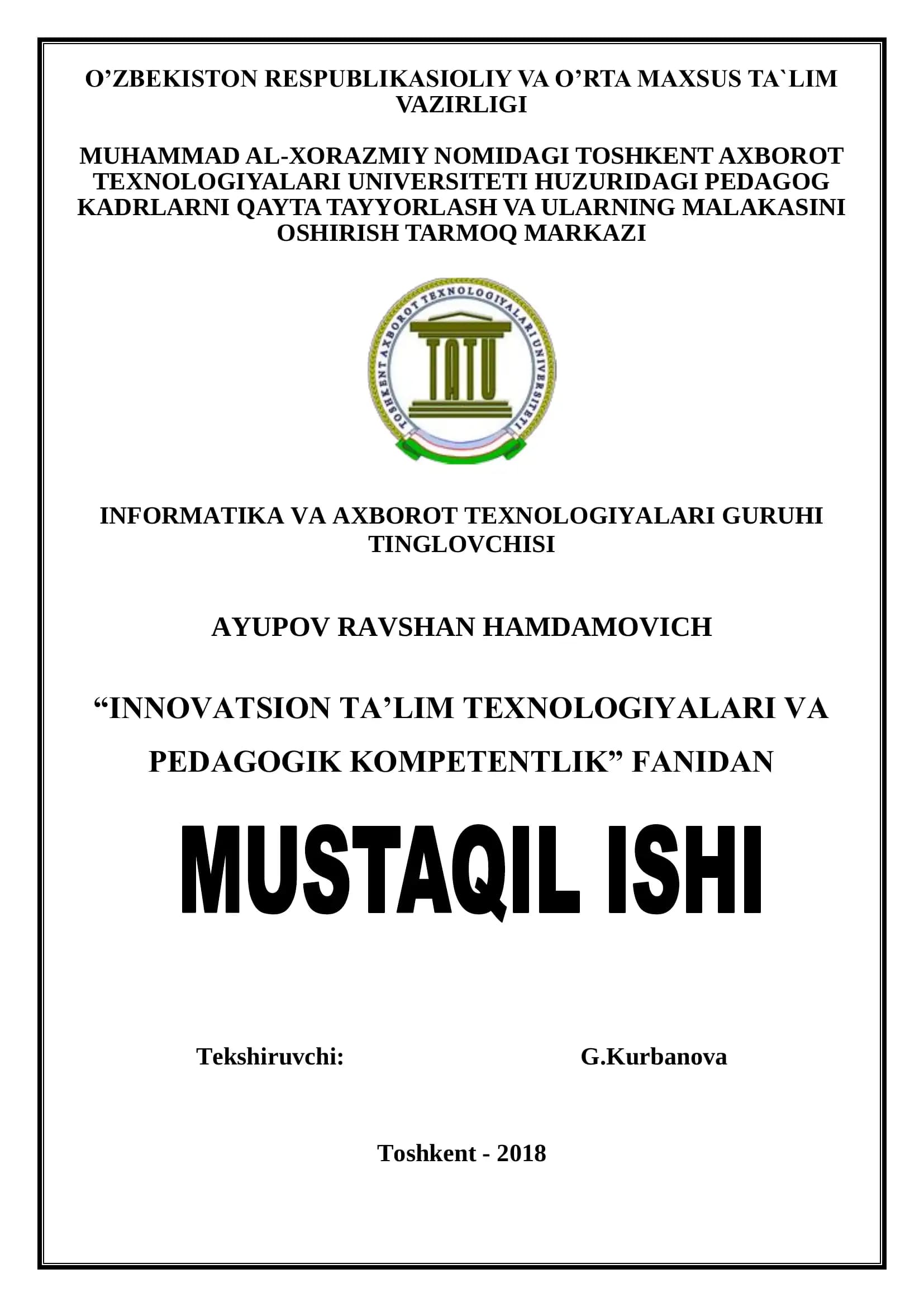 Pedagogik texnologiya usullar va metodlar