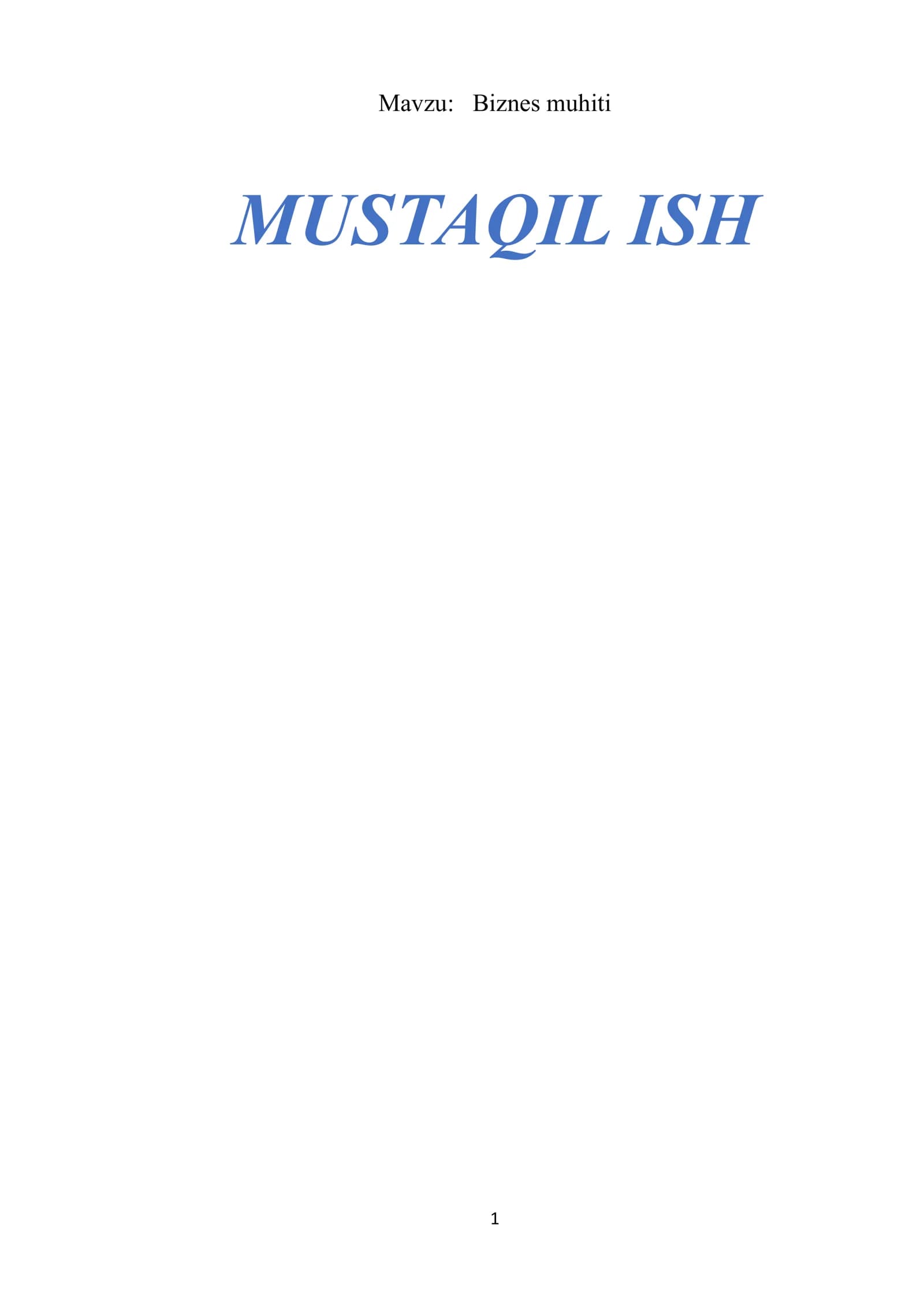 Biznes muhiti