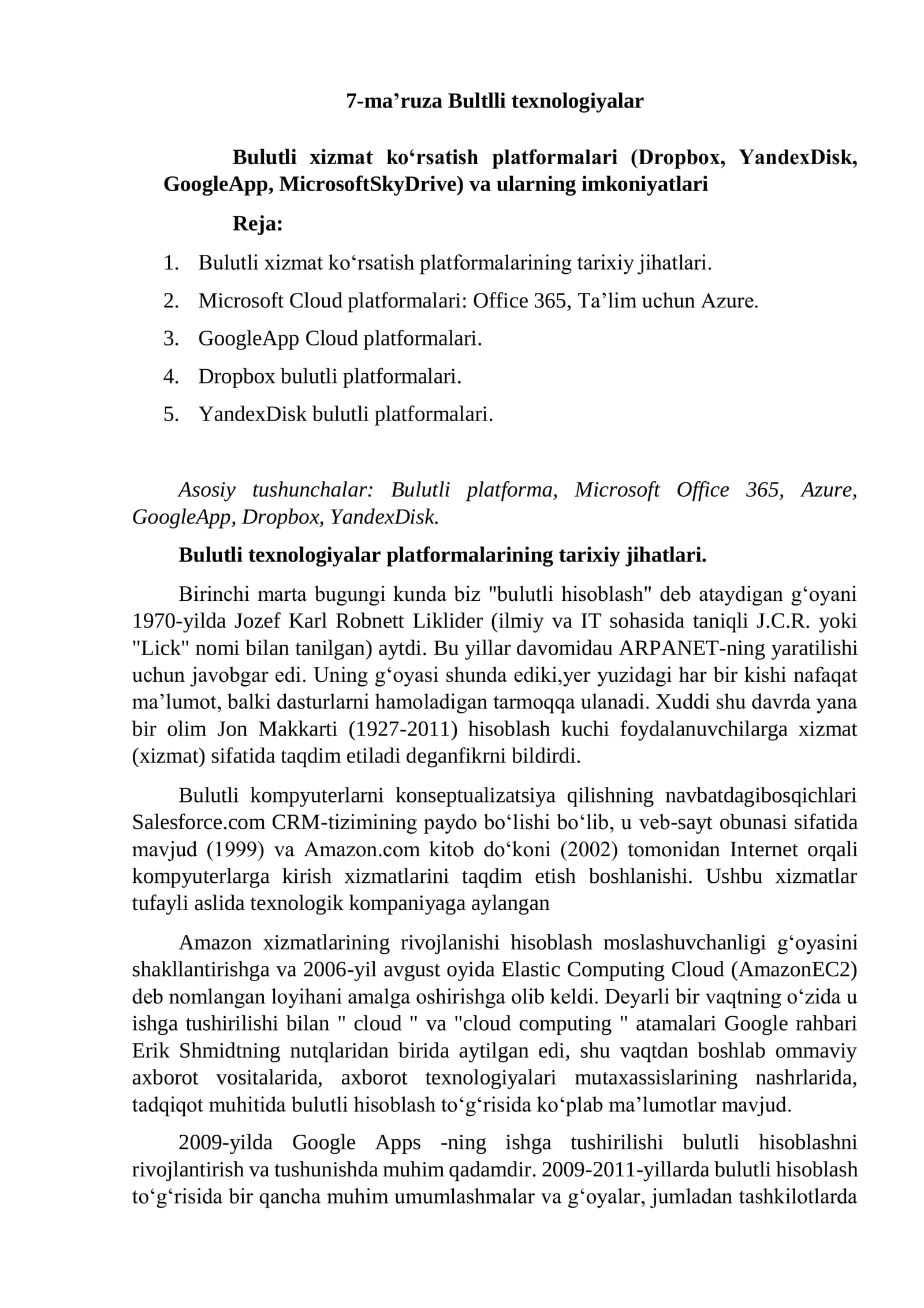 Bulutli texnologiyalar platformalari