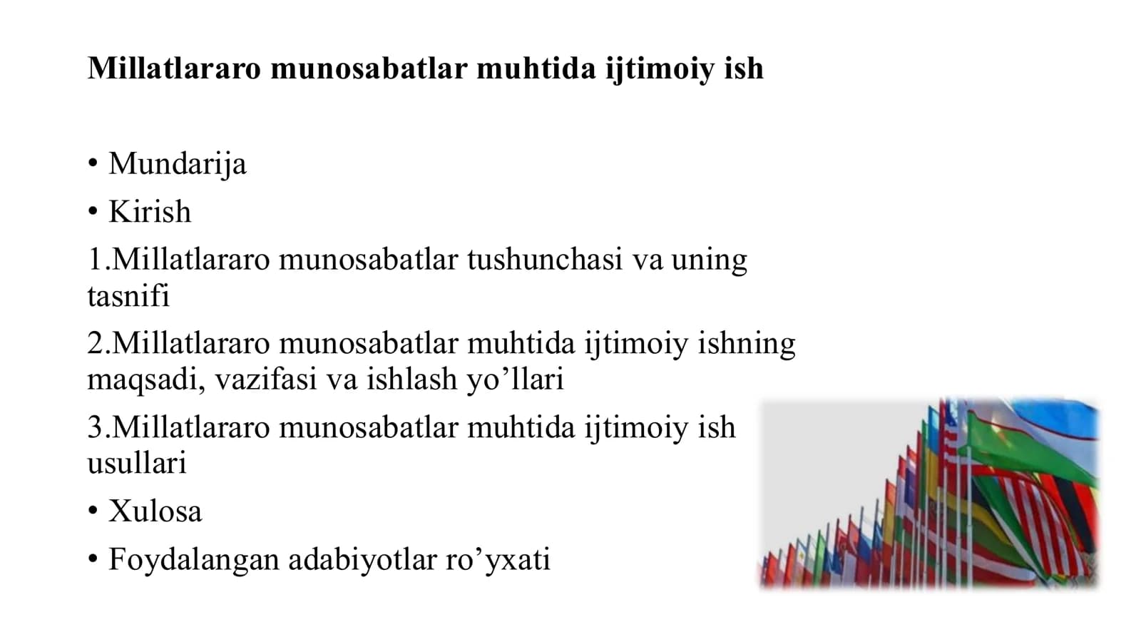 Millatlararo munosabatlar muhtida ijtimoiy ish