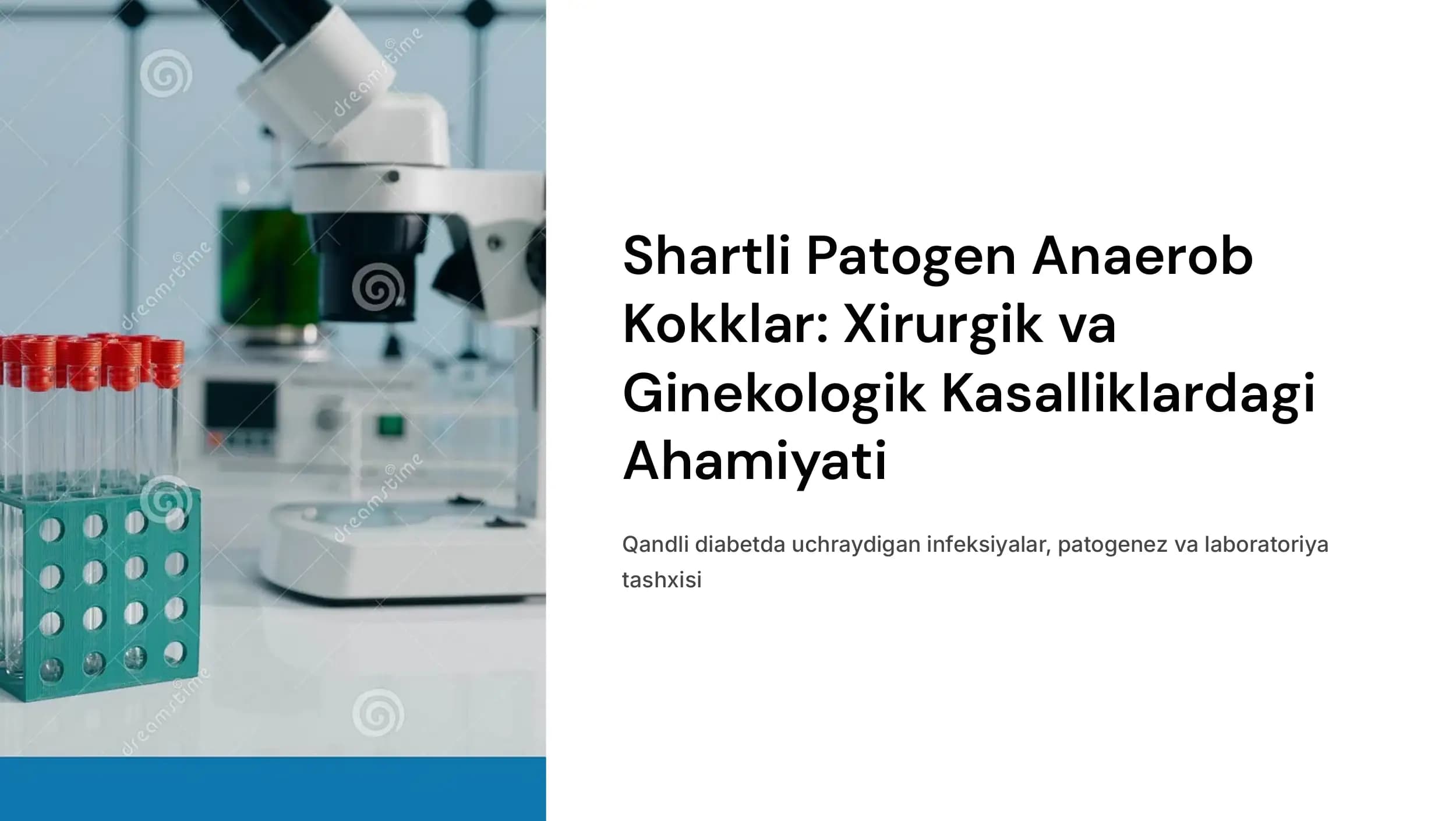 Shartli patogen anaerob kokklarni (peptokokklar,  peptostreptokokklar, veylonellalar) xirurgik va  ginekologik kasalliklardagi ahamiyati. Qandli diabetda uchraydigan infektsiyalar, patogenez,  laboratoriya tashxisi.