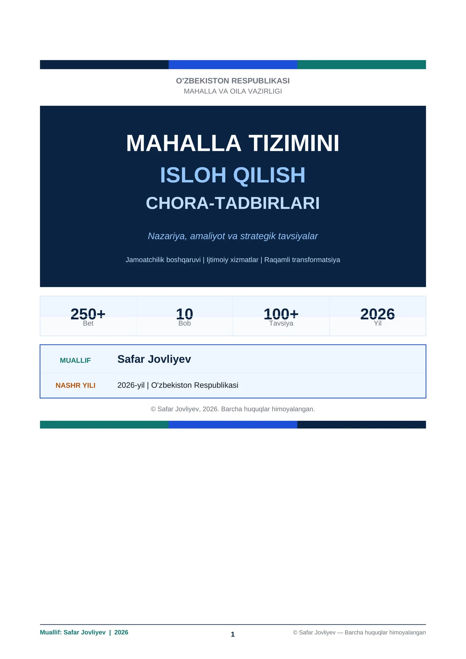Mahalla Tizimini Ishloh Qilish