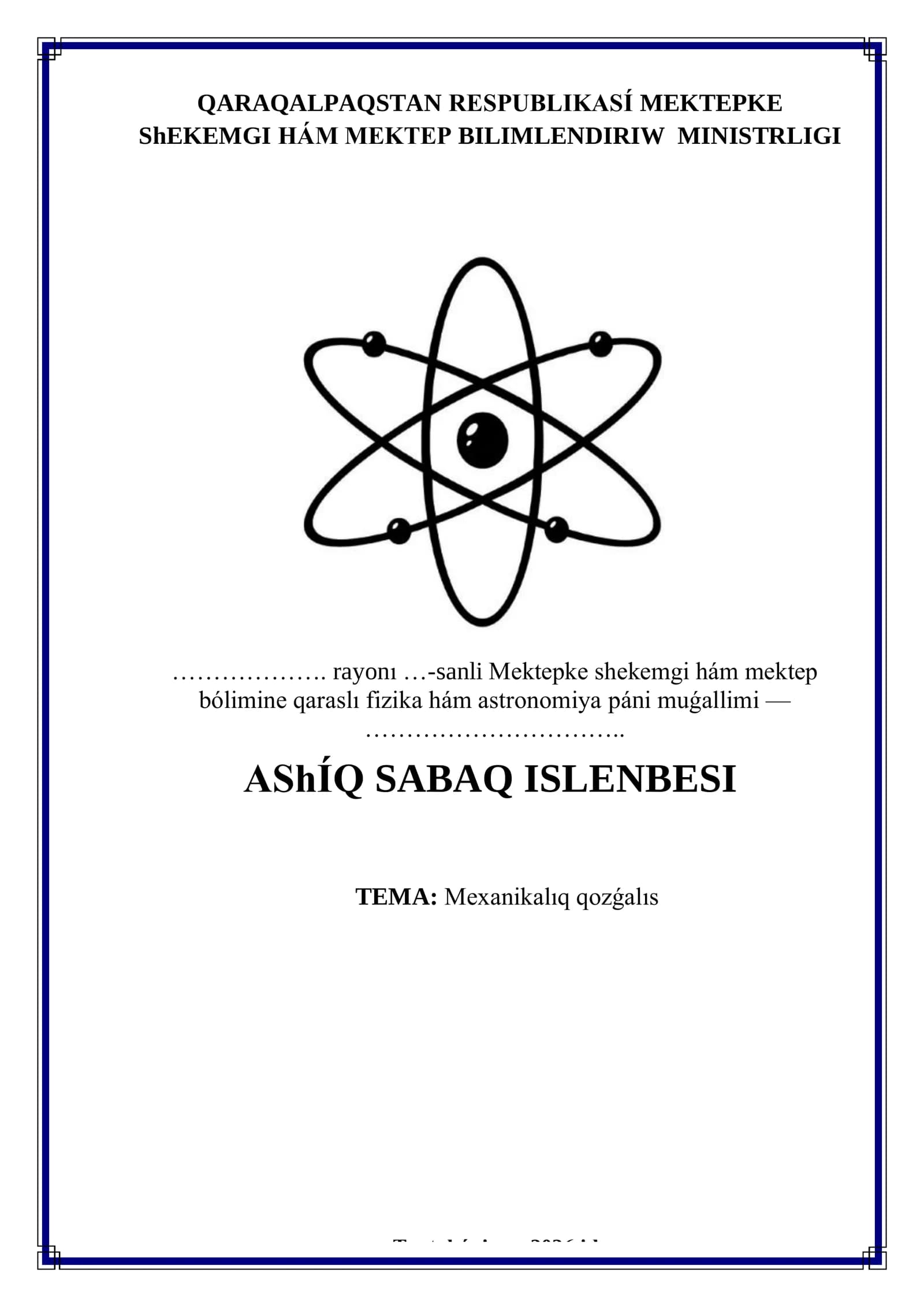 AShÍQ SABAQ ISLENBESI