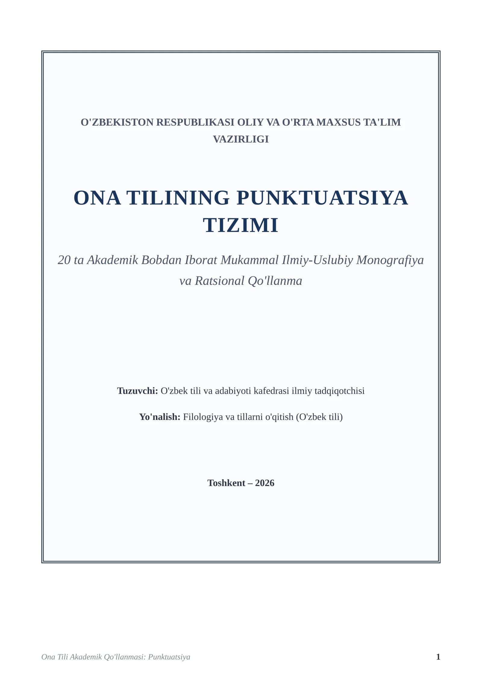 ONA TILINING PUNKTUATSIYA TIZIMI
