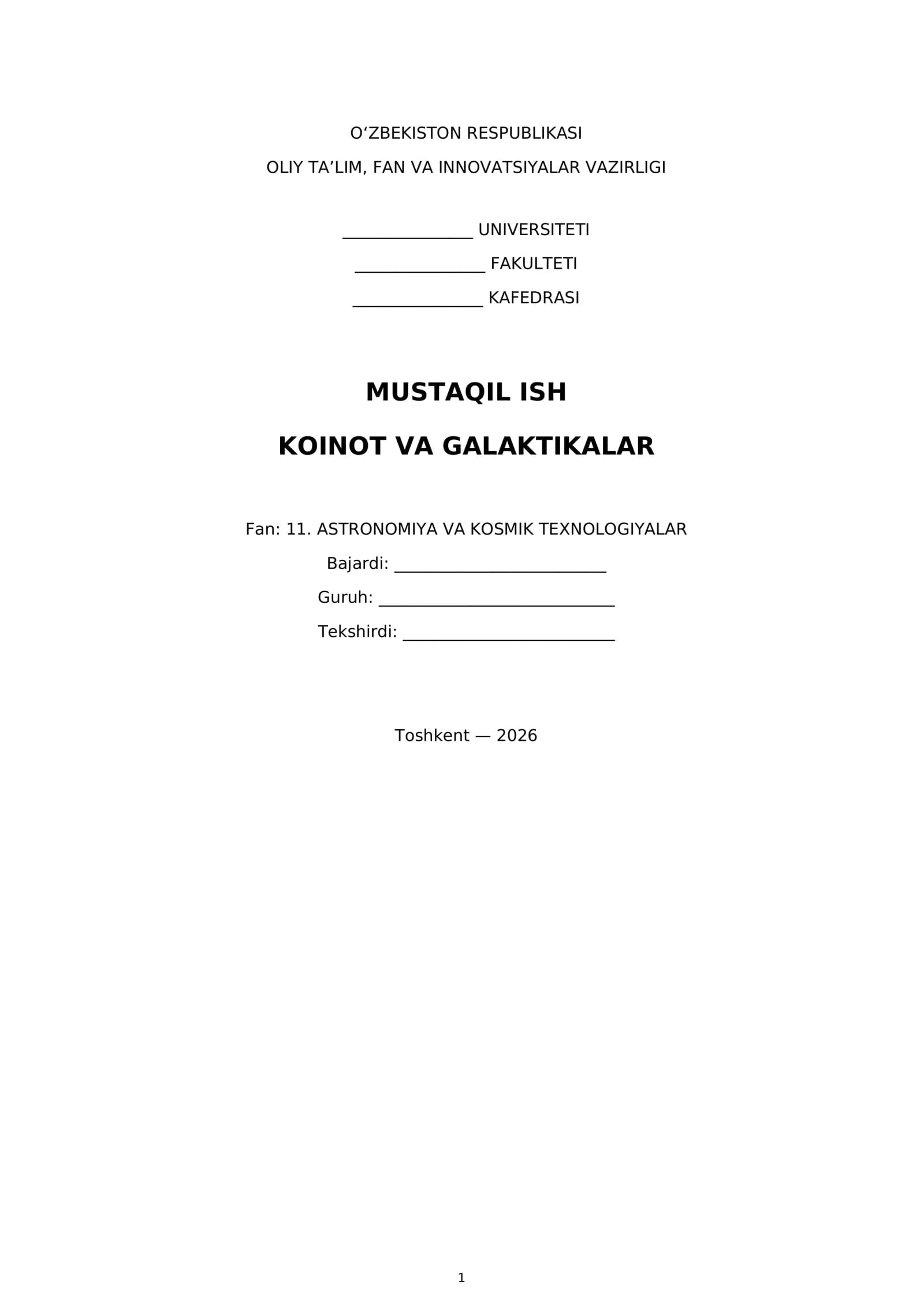 KOINOT VA GALAKTIKALAR