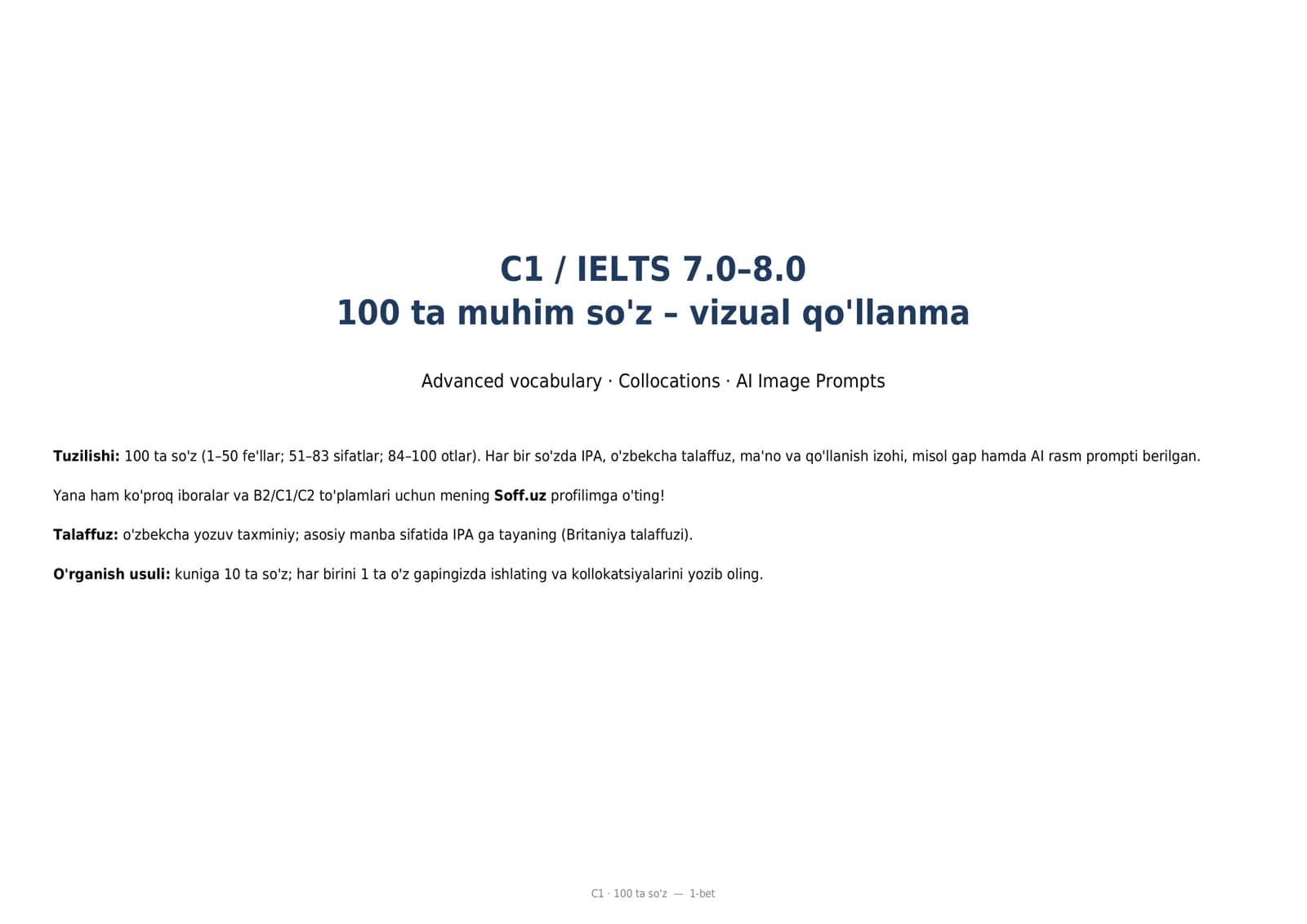 C1 · 100 ta so'z — 2-bet