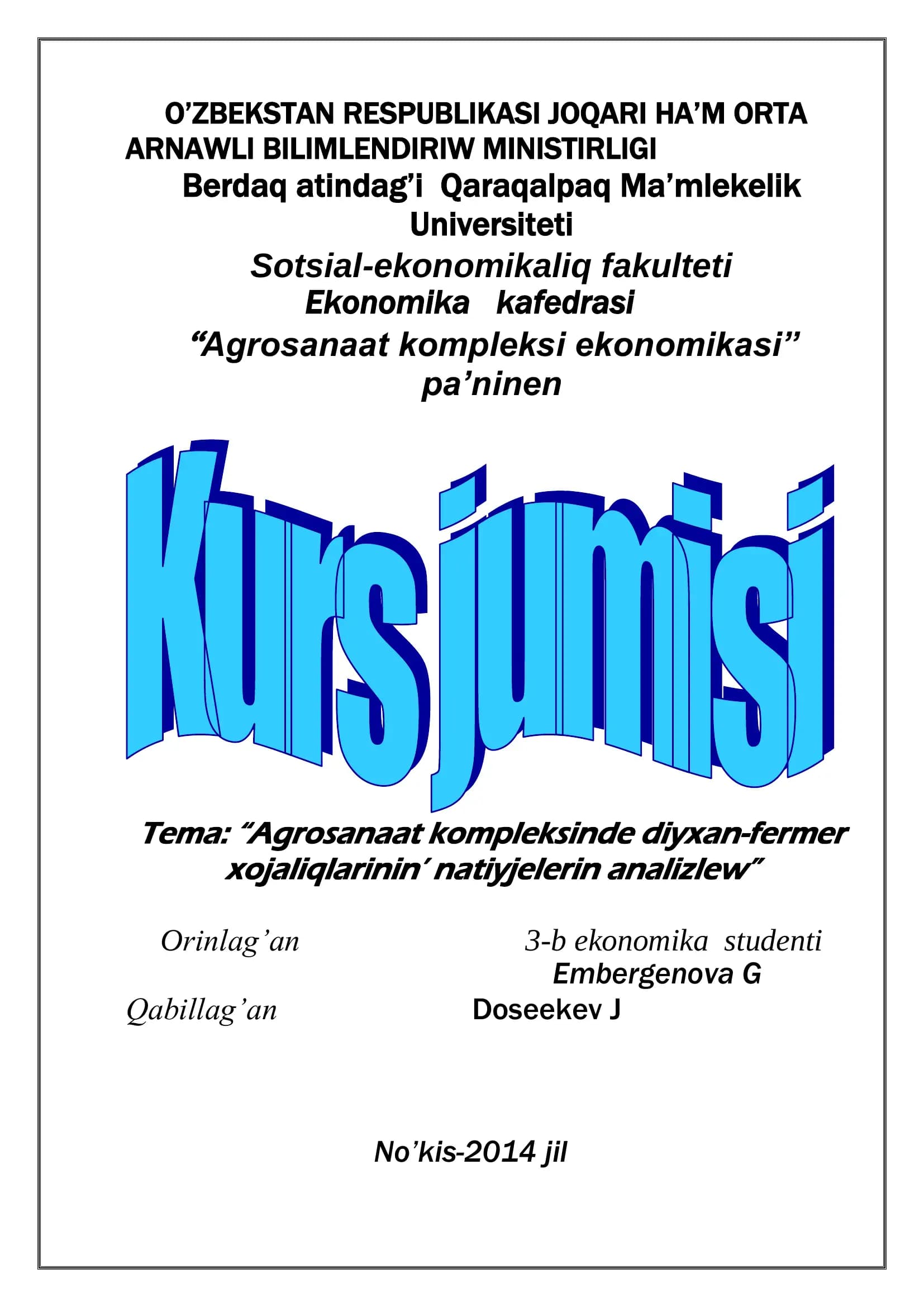 Agrosanaat kompleksi ekonomikasi
