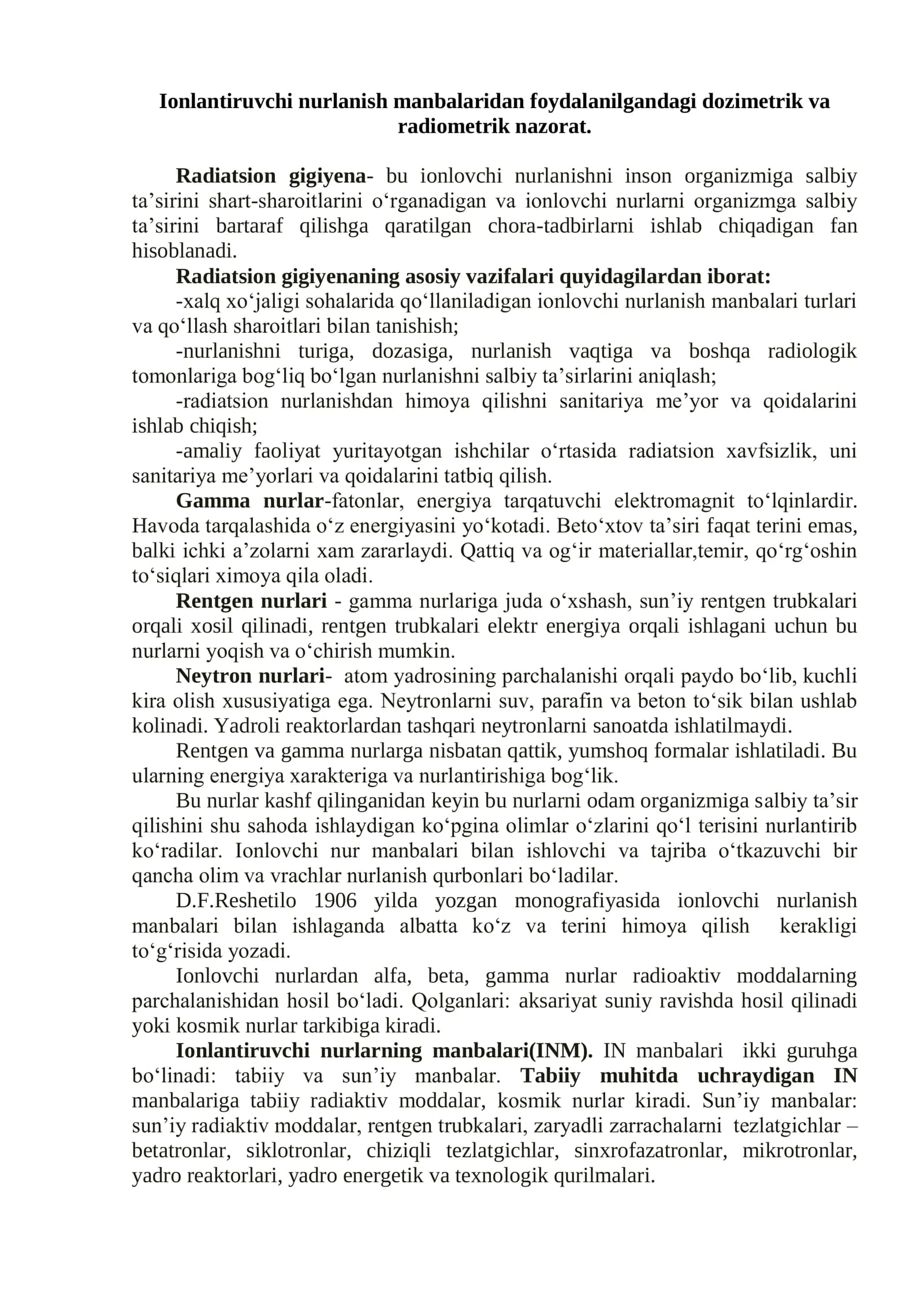Radiatsion Gigiyena