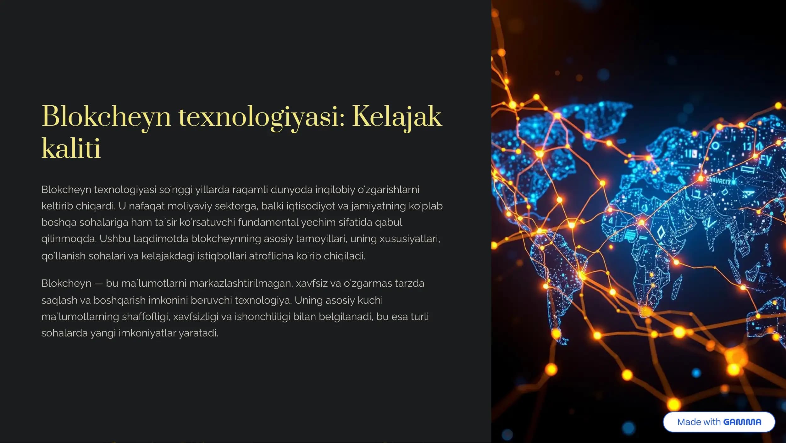 Blokcheyn texnologiyasi: Kelajak kaliti