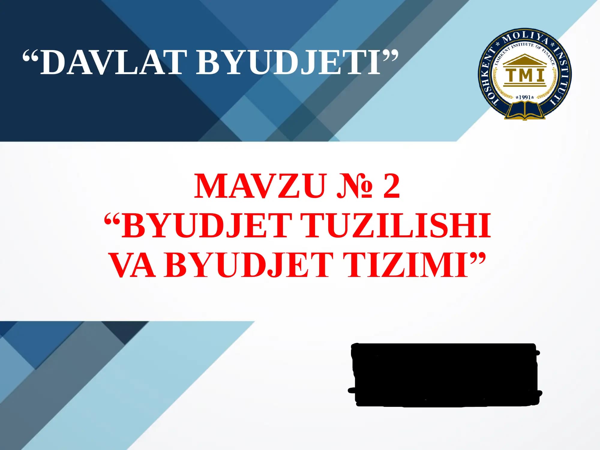 Byudjet tuzilishi va byudjet tizimi