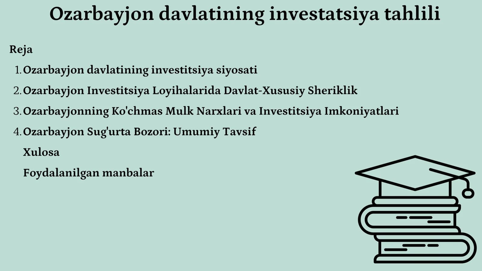 Ozarbayjon davlatining investitsiya siyosati