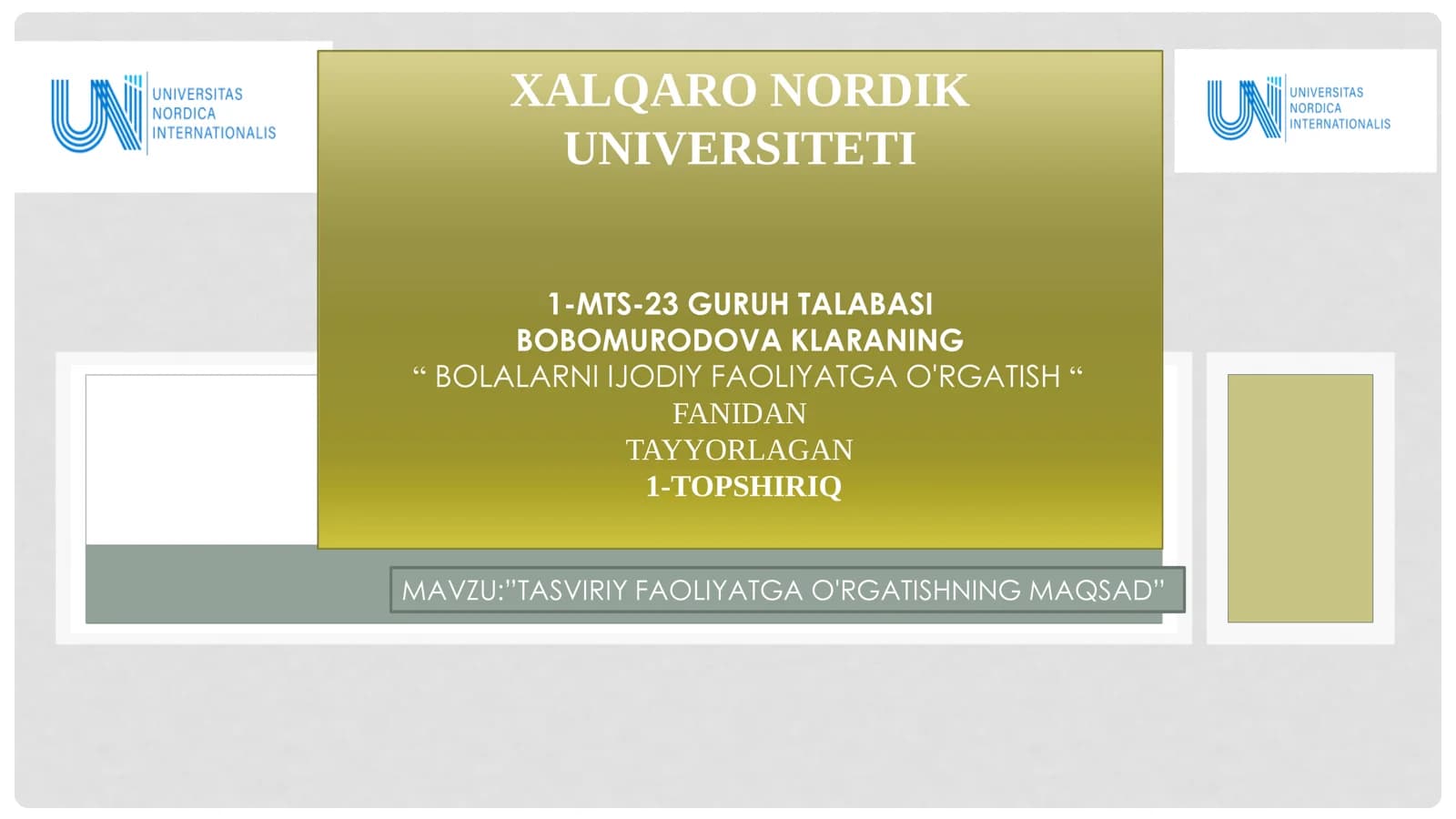 TASVIRIY FAOLIYATGA O'RGATISHNING MAQSAD